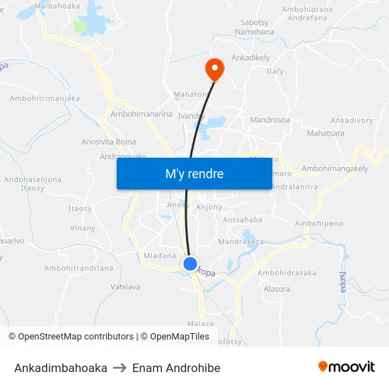 Ankadimbahoaka to Enam Androhibe map