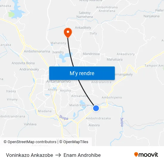 Voninkazo Ankazobe to Enam Androhibe map