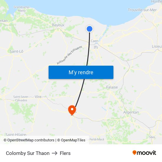 Colomby Sur Thaon to Flers map