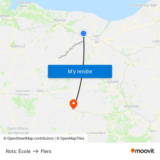 Rots: École to Flers map