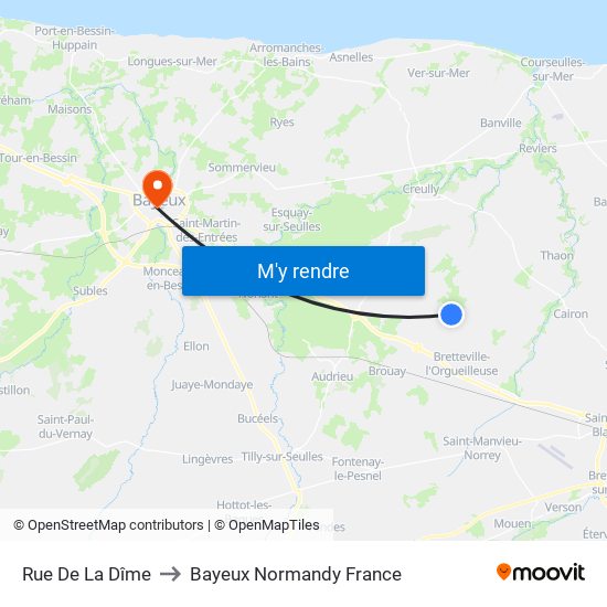 Rue De La Dîme to Bayeux Normandy France map