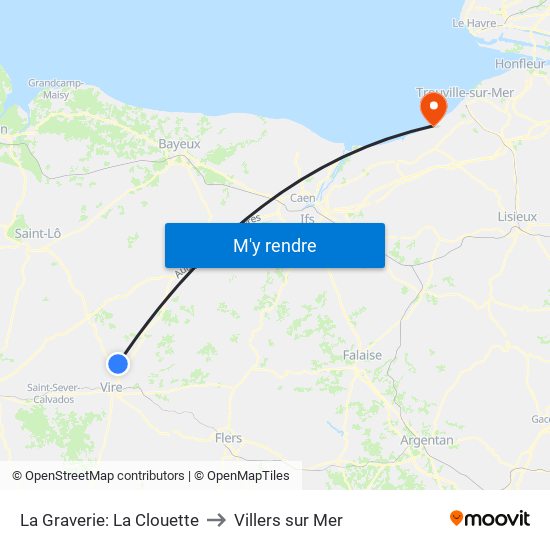 La Graverie: La Clouette to Villers sur Mer map