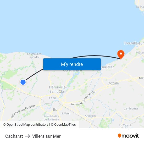 Cacharat to Villers sur Mer map