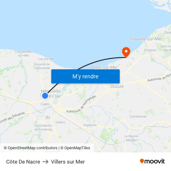 Côte De Nacre to Villers sur Mer map