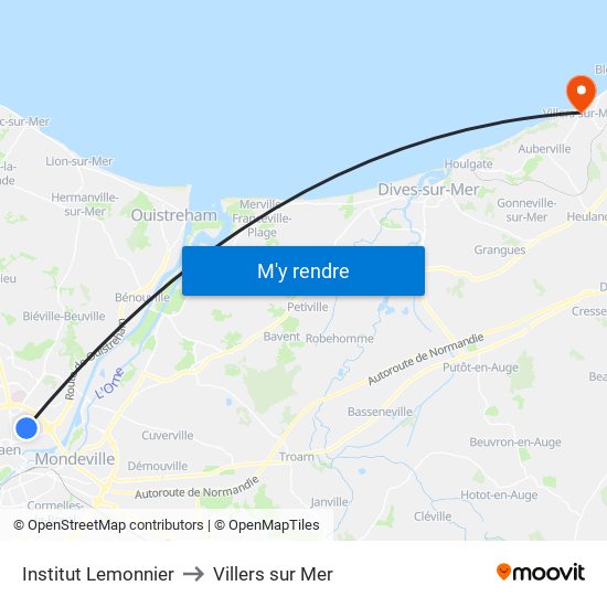 Institut Lemonnier to Villers sur Mer map