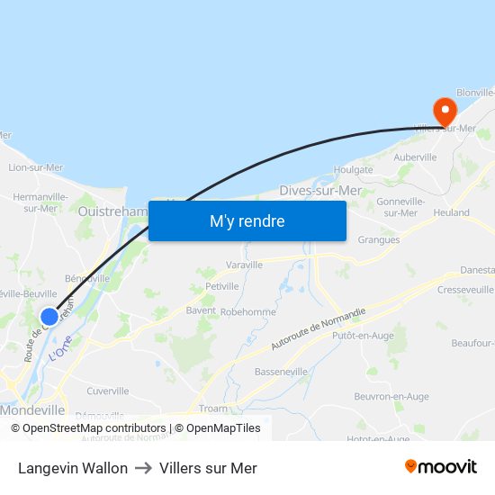 Langevin Wallon to Villers sur Mer map