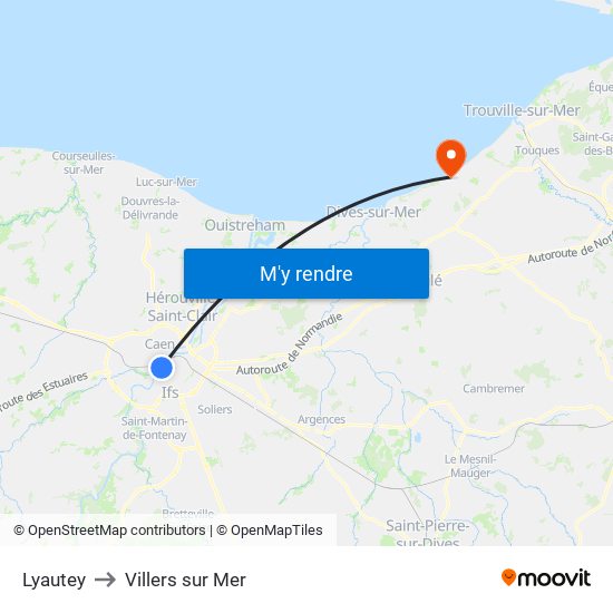 Lyautey to Villers sur Mer map