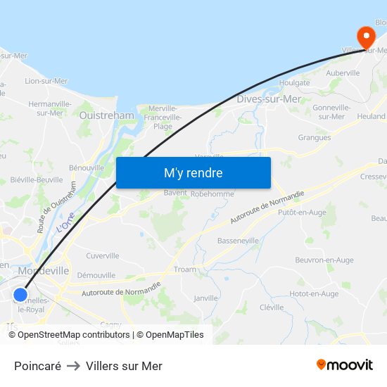 Poincaré to Villers sur Mer map