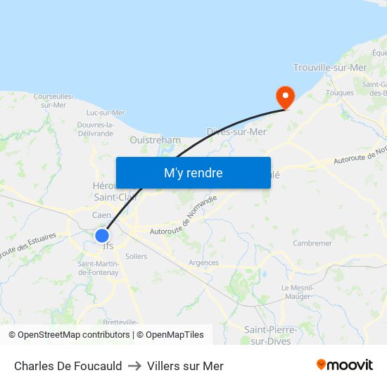 Charles De Foucauld to Villers sur Mer map