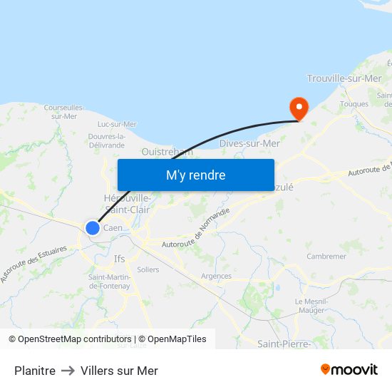 Planitre to Villers sur Mer map