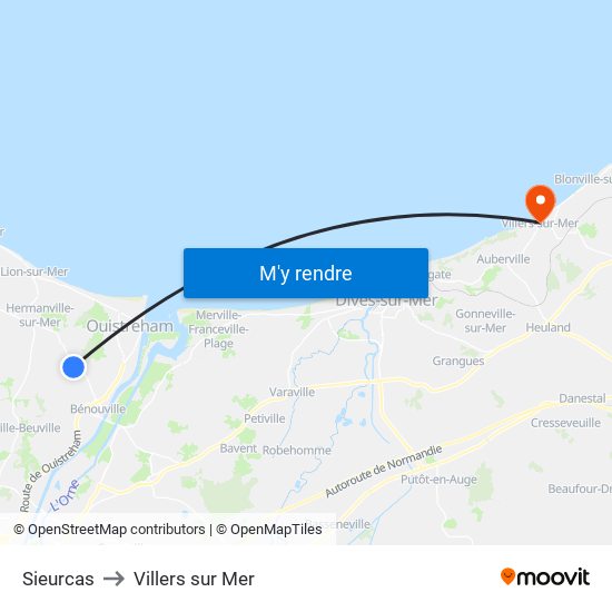 Sieurcas to Villers sur Mer map