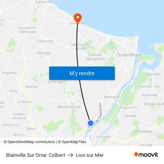 Blainville Sur Orne: Colbert to Lion sur Mer map