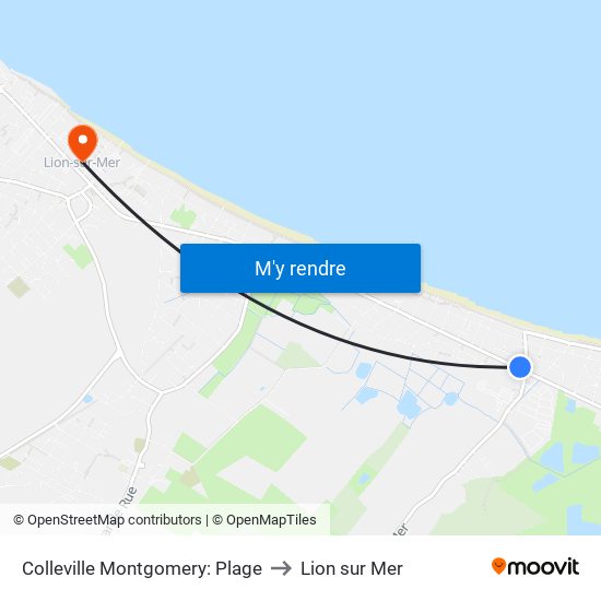 Colleville Montgomery: Plage to Lion sur Mer map