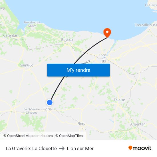 La Graverie: La Clouette to Lion sur Mer map