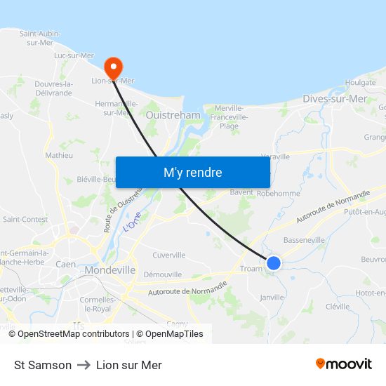 St Samson to Lion sur Mer map