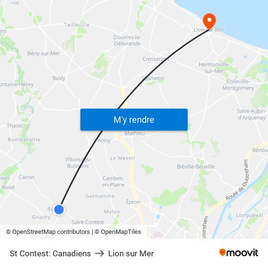 St Contest: Canadiens to Lion sur Mer map