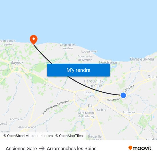 Ancienne Gare to Arromanches les Bains map