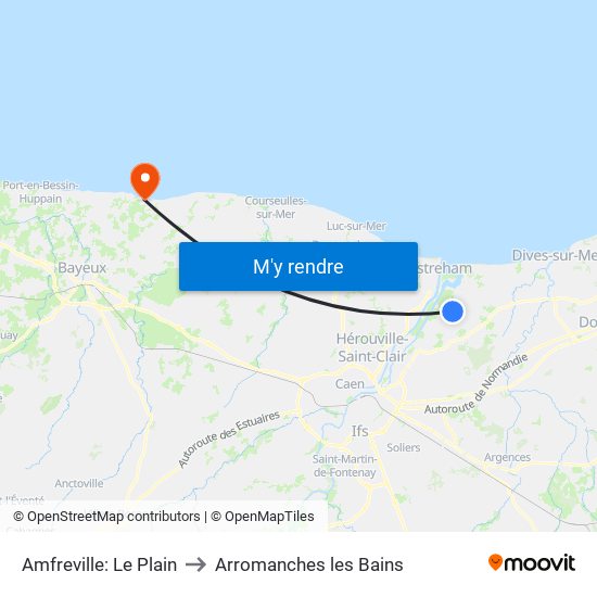 Amfreville: Le Plain to Arromanches les Bains map