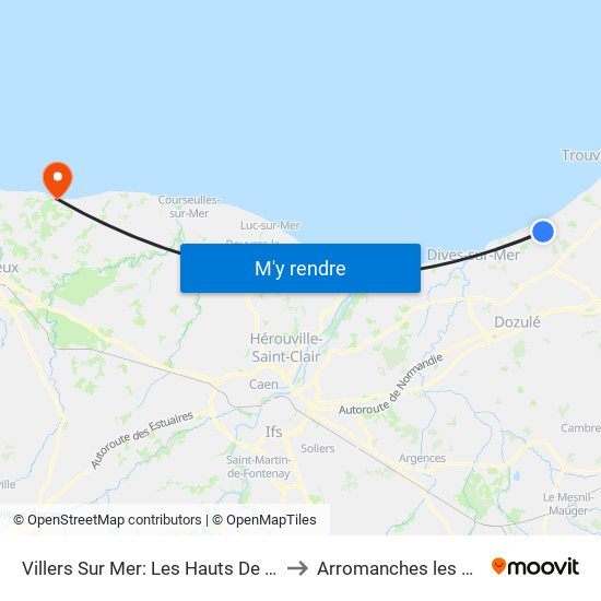 Villers Sur Mer: Les Hauts De Villers to Arromanches les Bains map