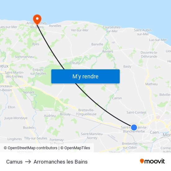 Camus to Arromanches les Bains map