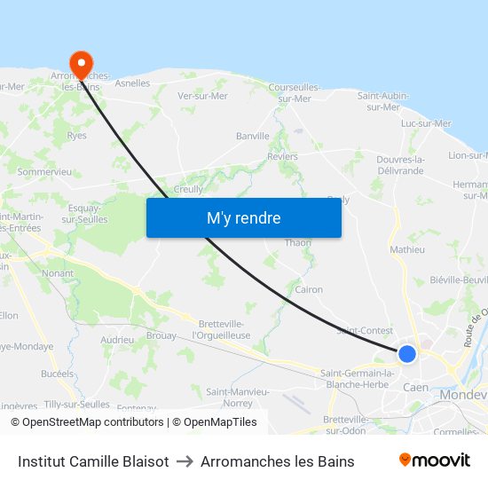 Institut Camille Blaisot to Arromanches les Bains map
