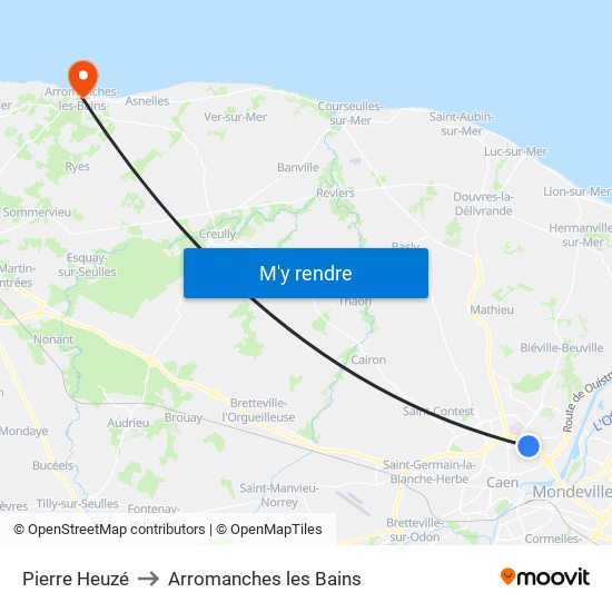 Pierre Heuzé to Arromanches les Bains map