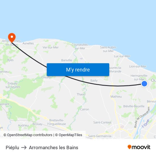 Piéplu to Arromanches les Bains map