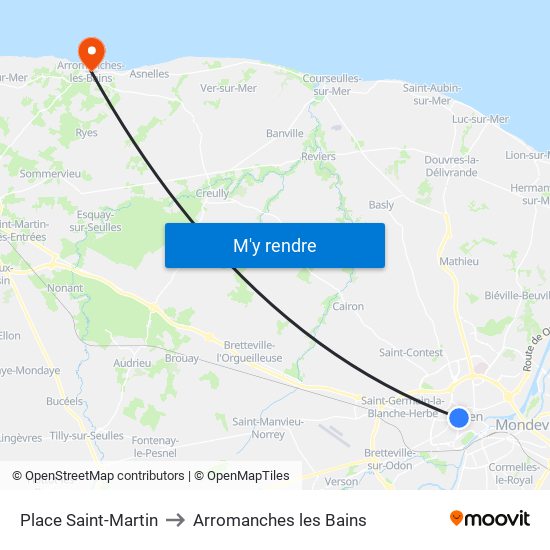 Place Saint-Martin to Arromanches les Bains map
