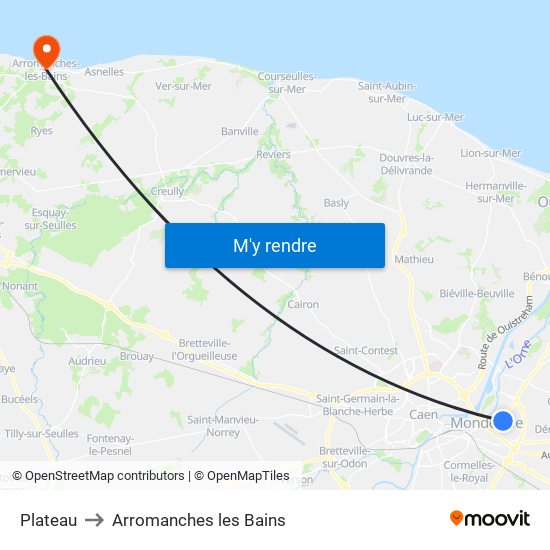 Plateau to Arromanches les Bains map