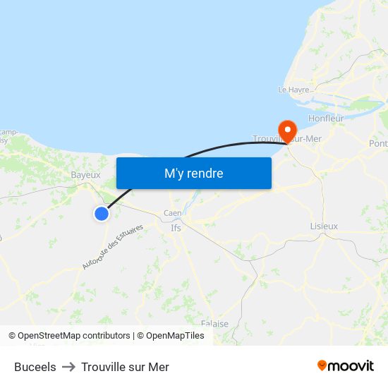 Buceels to Trouville sur Mer map