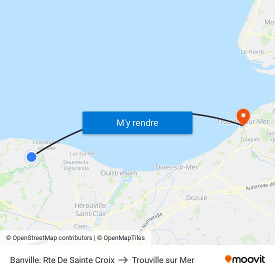 Banville: Rte De Sainte Croix to Trouville sur Mer map