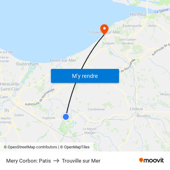 Mery Corbon: Patis to Trouville sur Mer map