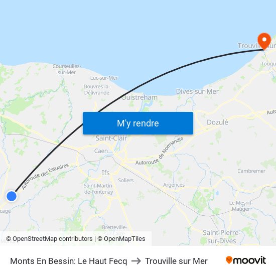 Monts En Bessin: Le Haut Fecq to Trouville sur Mer map