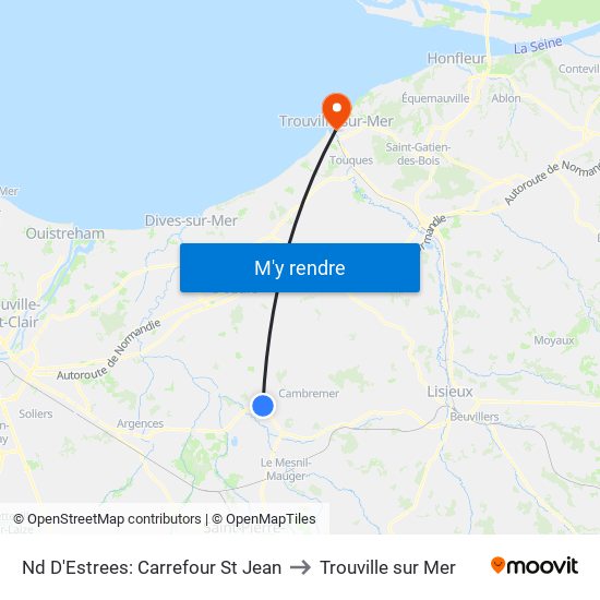 Nd D'Estrees: Carrefour St Jean to Trouville sur Mer map