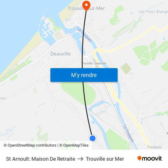 St Arnoult: Maison De Retraite to Trouville sur Mer map