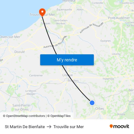 St Martin De Bienfaite to Trouville sur Mer map