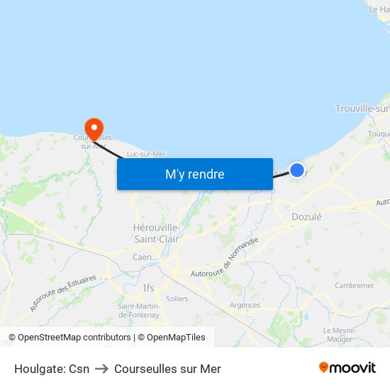 Houlgate: Csn to Courseulles sur Mer map