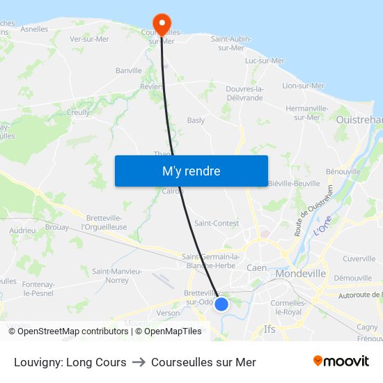 Louvigny: Long Cours to Courseulles sur Mer map