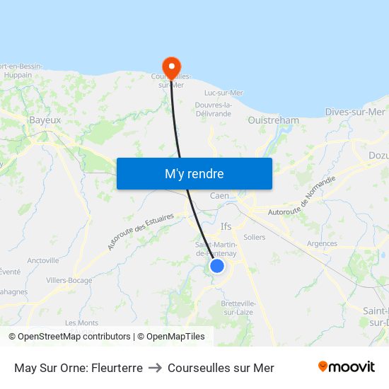 May Sur Orne: Fleurterre to Courseulles sur Mer map