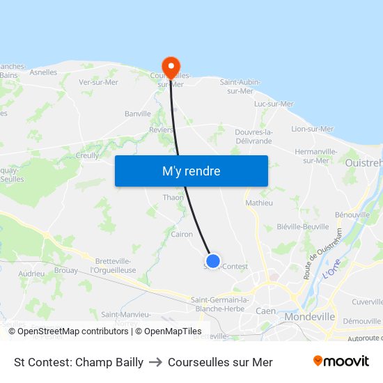 St Contest: Champ Bailly to Courseulles sur Mer map
