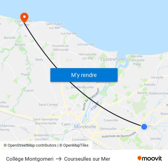 Collège Montgomeri to Courseulles sur Mer map