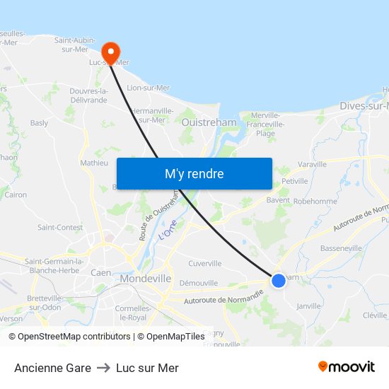 Ancienne Gare to Luc sur Mer map