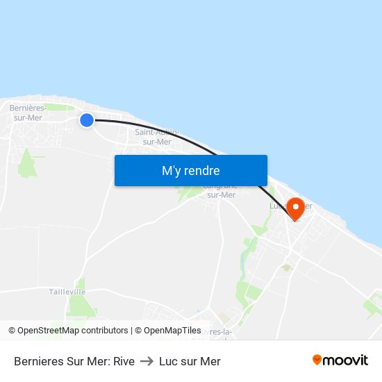 Bernieres Sur Mer: Rive to Luc sur Mer map