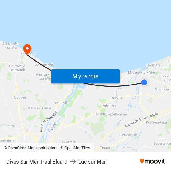 Dives Sur Mer: Paul Eluard to Luc sur Mer map