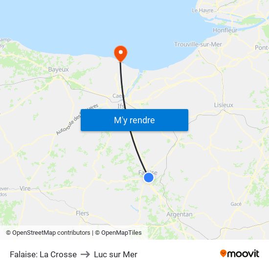 Falaise: La Crosse to Luc sur Mer map