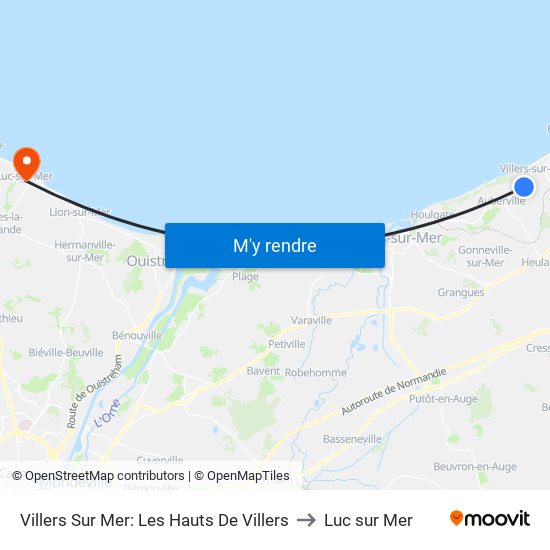 Villers Sur Mer: Les Hauts De Villers to Luc sur Mer map