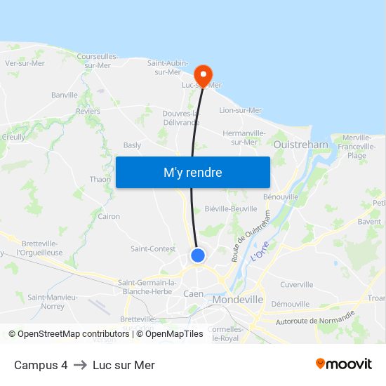 Campus 4 to Luc sur Mer map