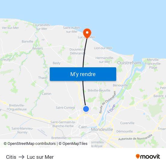 Citis to Luc sur Mer map