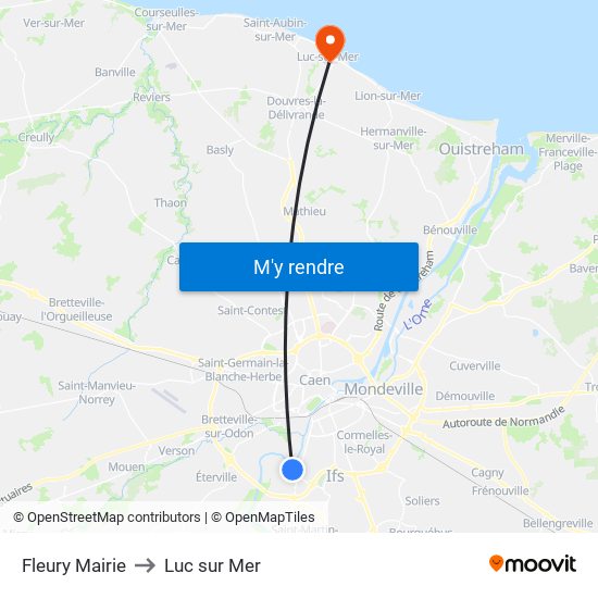 Fleury Mairie to Luc sur Mer map