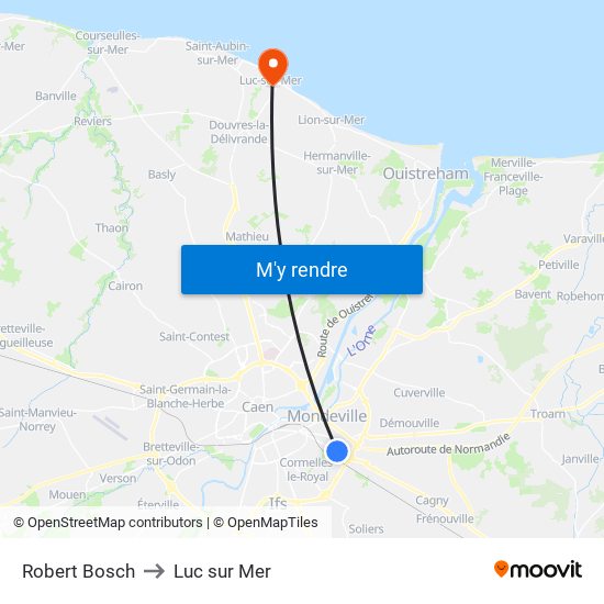 Robert Bosch to Luc sur Mer map